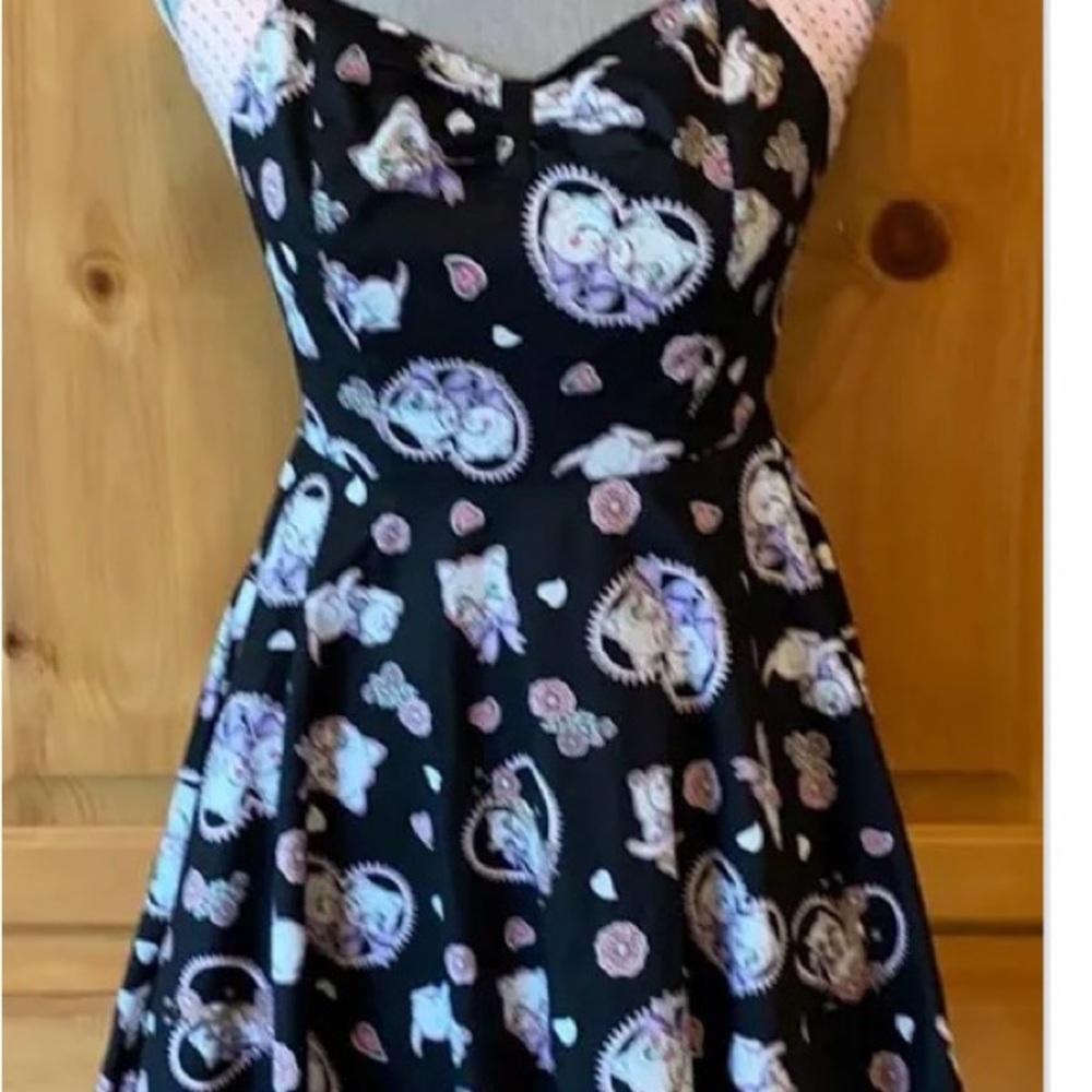 Hellbunny Cat Heart Halter dress, Size M - Picture 3 of 6